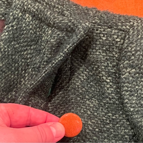 Smythe Les Vestes Double Breasted Tweed Funnel Neck Blazer 8 Virgin Wool Green - Picture 16 of 16